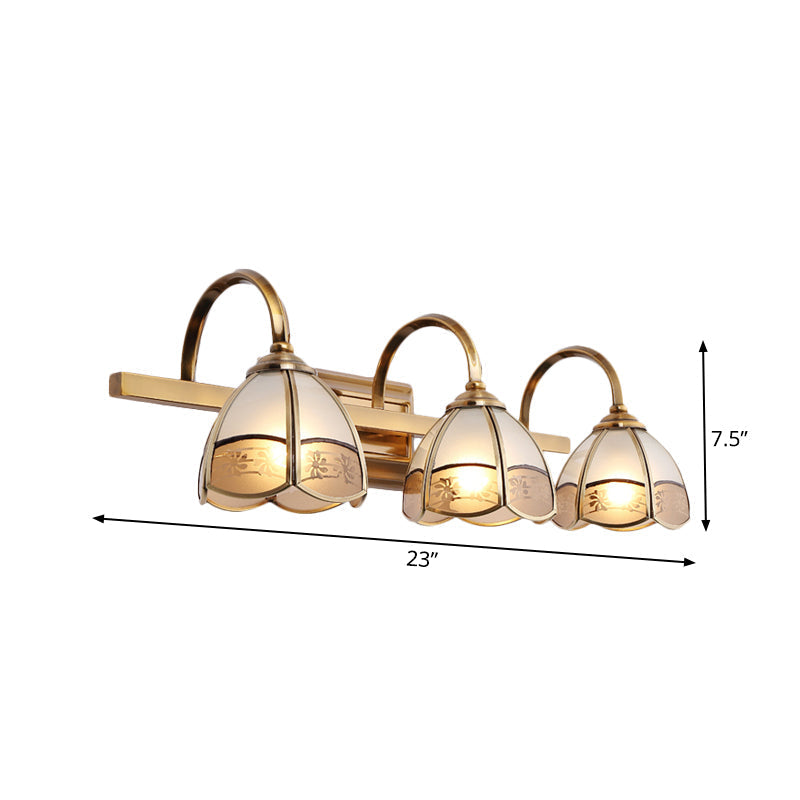 Luxury Frosted Glass Bathroom Vanity Light Fixture - Gold Sconce Lamp