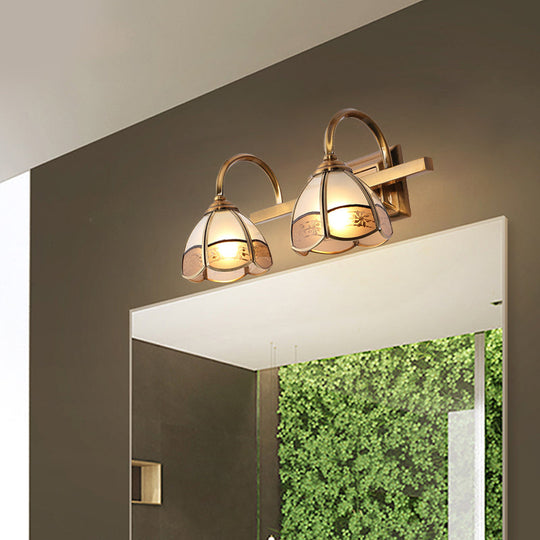 Luxury Frosted Glass Bathroom Vanity Light Fixture - Gold Sconce Lamp