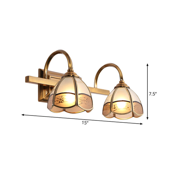 Luxury Frosted Glass Bathroom Vanity Light Fixture - Gold Sconce Lamp