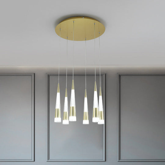 Height Adjustable Modern Style Multi Hanging Light With 6 Bulbs - Aluminum Led Pendant Lighting For