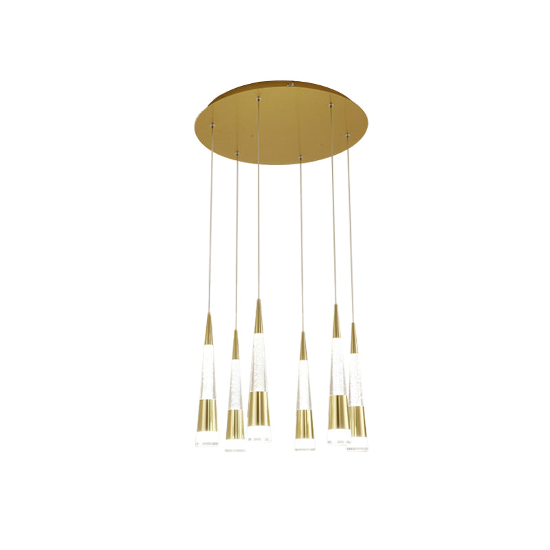 Height Adjustable Modern Style Multi Hanging Light With 6 Bulbs - Aluminum Led Pendant Lighting For