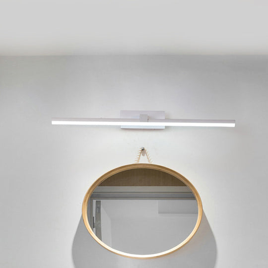 Black/White Led Wall Mounted Bathroom Mirror Light - Iron Stick Vanity Lamp Multiple Sizes Available