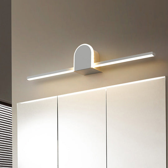 Sleek 16/23.5 Led Wall Lamp - Modern Slim Rod Bath Vanity Lighting With Acrylic Shade