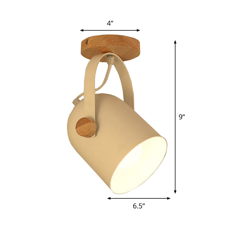 Nordic Metal 1 - Light White Ceiling Fixture - Small Elongated Dome Semi Mount Lighting With