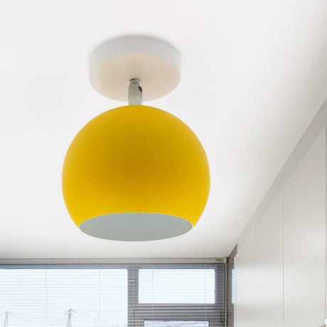 Adjustable Half Sphere Flush Mount Macaron Aluminum Lighting Fixture - Small | 1 Bulb