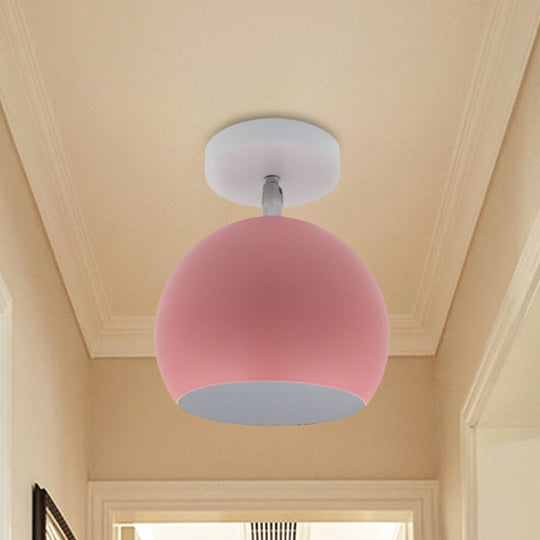 Adjustable Half Sphere Flush Mount Macaron Aluminum Lighting Fixture - Small | 1 Bulb