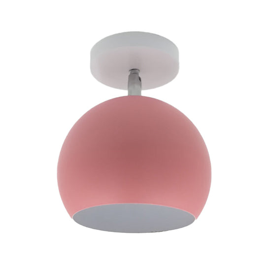 Adjustable Half Sphere Flush Mount Macaron Aluminum Lighting Fixture - Small | 1 Bulb