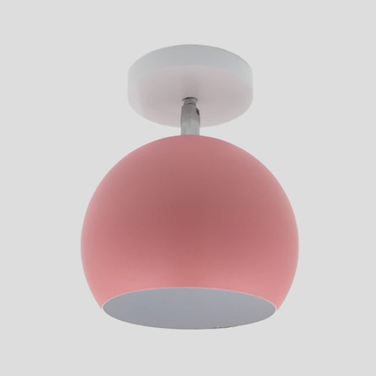 Adjustable Half Sphere Flush Mount Macaron Aluminum Lighting Fixture - Small | 1 Bulb