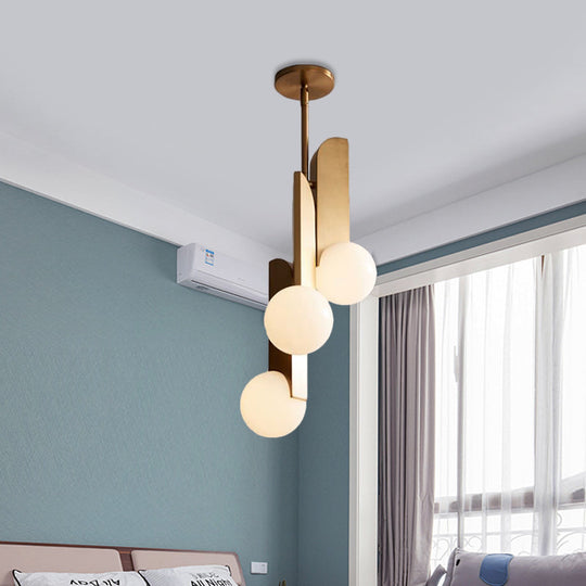Karen’s Gold Opal Glass Pendant Light For Elegant Bedroom Ambiance Lighting