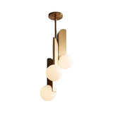 Colonial Gold Chandelier Pendant Light With Opal Frosted Glass For Bedroom - Pack Of 3 Bulbs