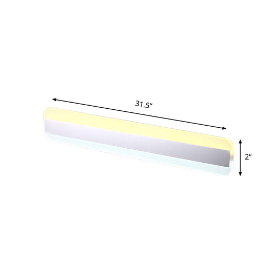 Modern Acrylic Led Bathroom Vanity Mirror Light With Reflector - 31.5/39/47 Wide