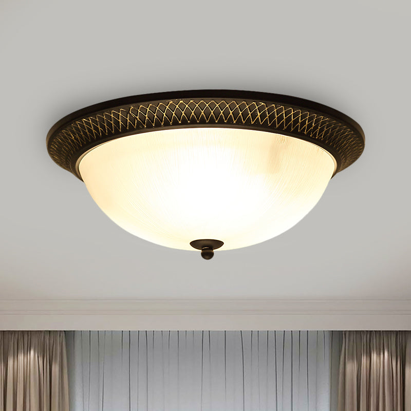 Opaline Glass Brass Flush Mount Led Ceiling Light For Hallway - Classic & Stylish 12.5’/15’ W /