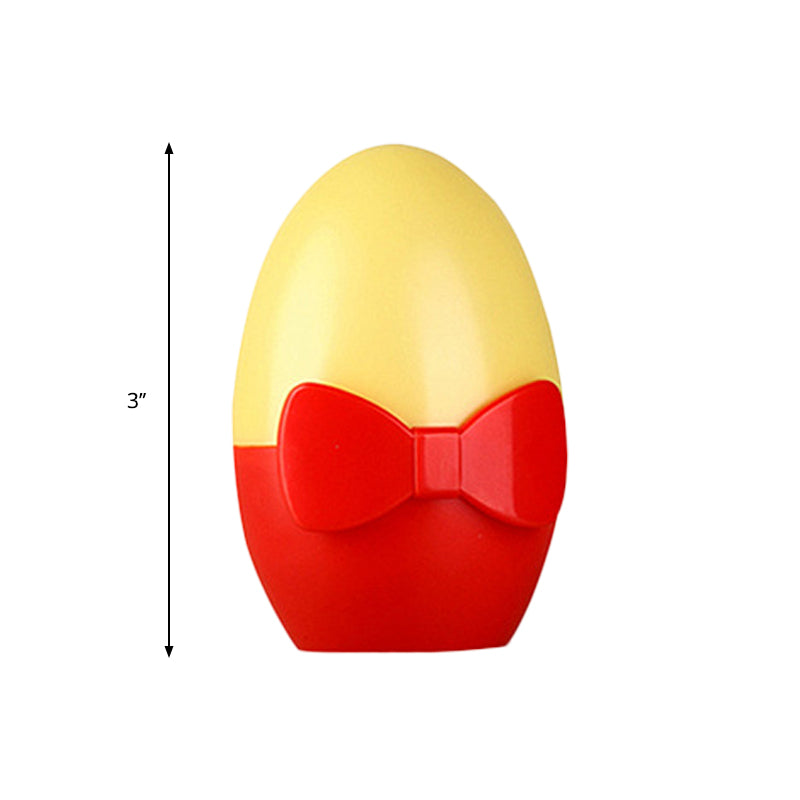 Childrens Egg-Shaped Mini Night Light Wall Lamp - Plug-In Led Plastic In Yellow-Red