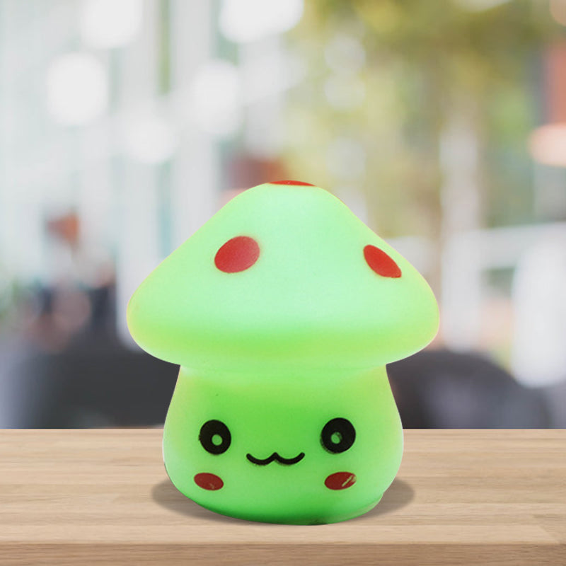Mini Mushroom Led Nightlight - Cartoon Plastic Nursery Wall Lamp In 7 Color Light Options