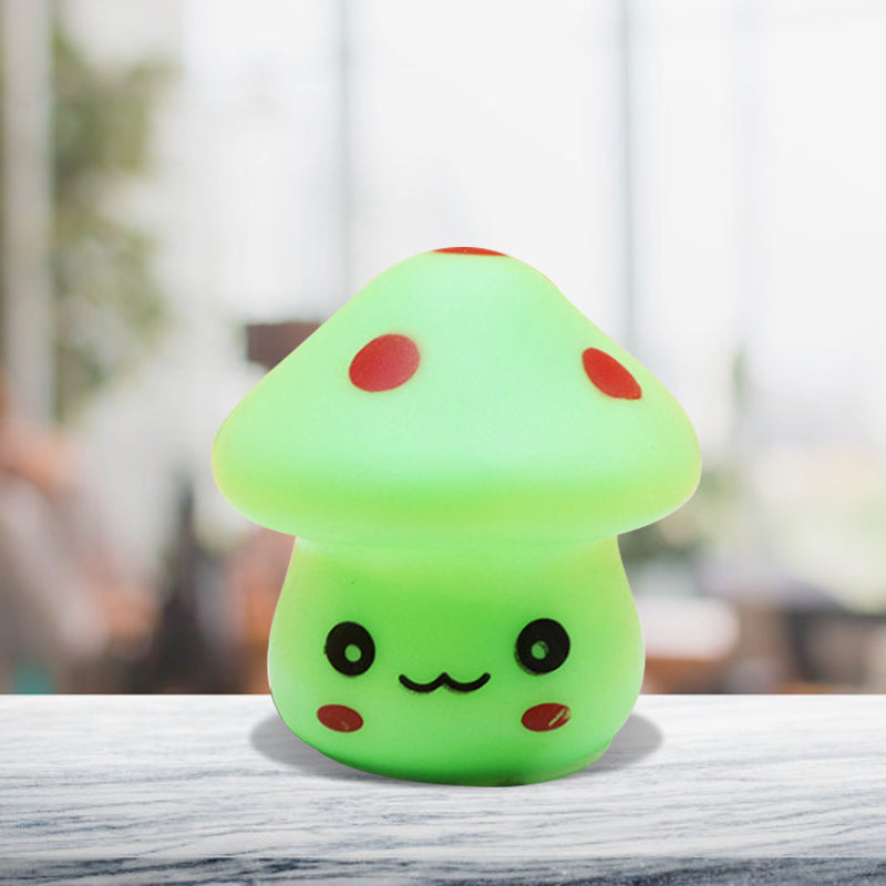 Mini Mushroom Led Nightlight - Cartoon Plastic Nursery Wall Lamp In 7 Color Light Options