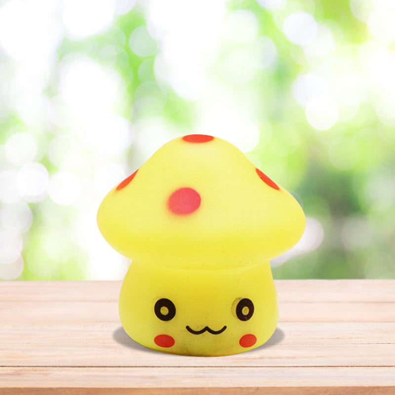 Mini Mushroom Led Nightlight - Cartoon Plastic Nursery Wall Lamp In 7 Color Light Options