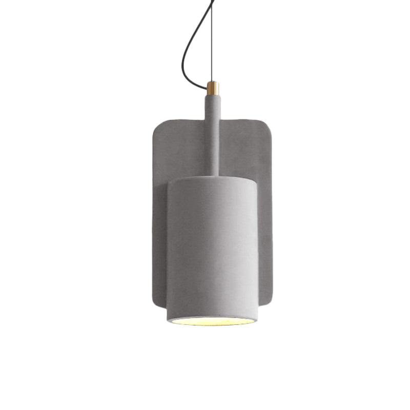 1-Light Cement Drop Pendant Factory Multi-Color Half-Cylinder Ceiling Lamp