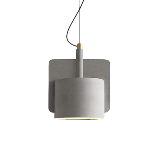 Nordic Single-Bulb Half Shade Pendant Light - Red/Grey/Yellow Bedside