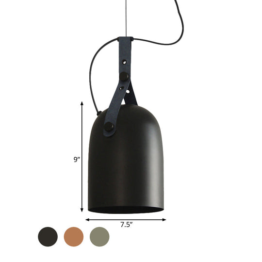 Industrial Hanging Kitchen Ceiling Lamp - Factory Iron Elongated Dome Shape 1 Head