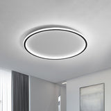 Ultrathin Flush Mount Led Ceiling Lamp In Black - Simple Acrylic Design For Living Room 16/19.5/23.5
