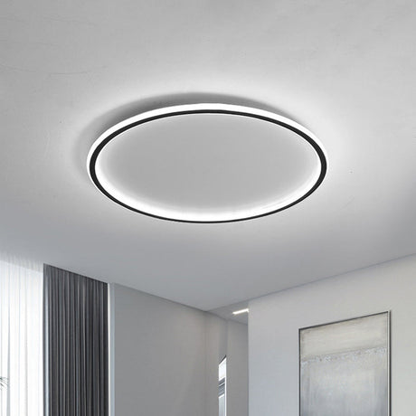 Ultrathin Flush Mount Led Ceiling Lamp In Black - Simple Acrylic Design For Living Room 16/19.5/23.5