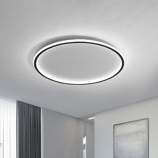 Ultrathin Flush Mount Led Ceiling Lamp In Black - Simple Acrylic Design For Living Room 16/19.5/23.5