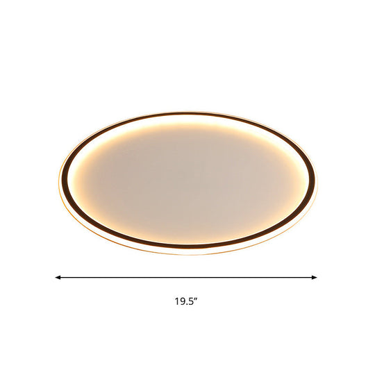 Ultrathin Flush Mount Led Ceiling Lamp In Black - Simple Acrylic Design For Living Room 16/19.5/23.5