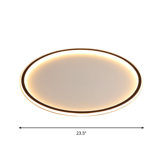 Ultrathin Flush Mount Led Ceiling Lamp In Black - Simple Acrylic Design For Living Room
