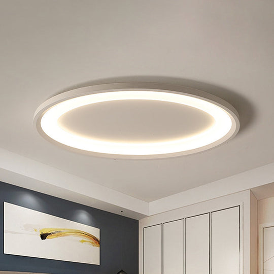 Minimalist Iron Flush Mount Ceiling Light Fixture - Elliptical Thin Bedroom Led Flushmount