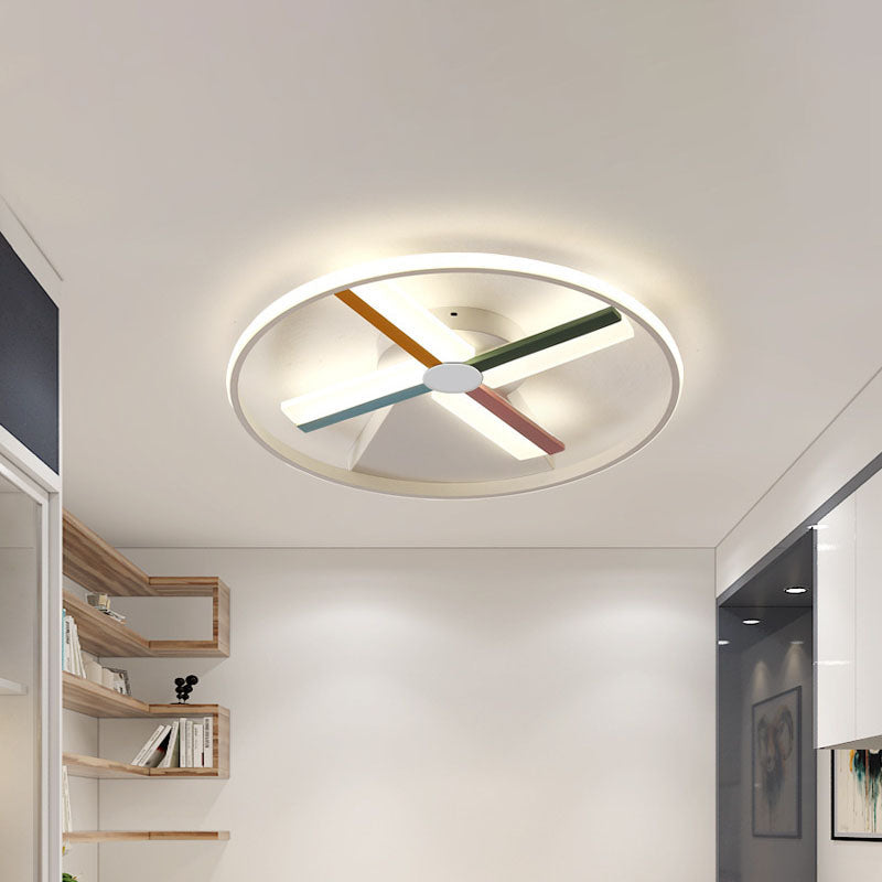 Windmill Led Ceiling Light For Modern Childrens Bedroom 16.5/20.5 Wide
