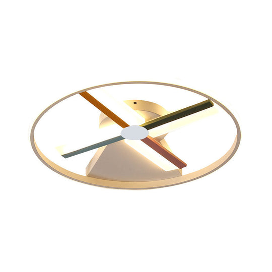 Windmill Led Ceiling Light For Modern Childrens Bedroom 16.5/20.5 Wide