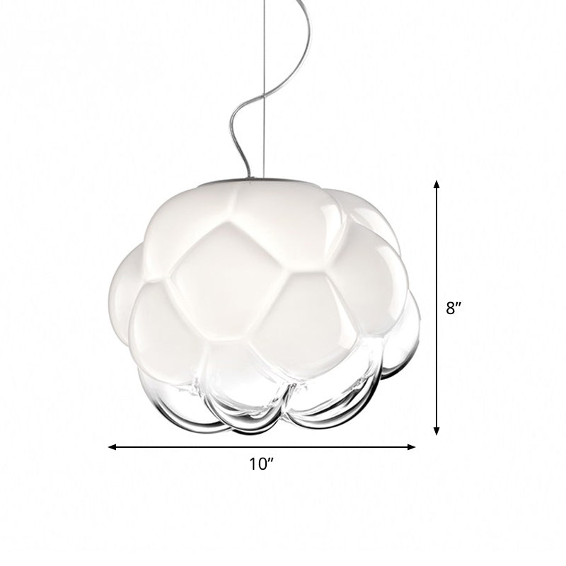 Matte Glass Hanging Light: Simplicity 1 Bulb White Pendant