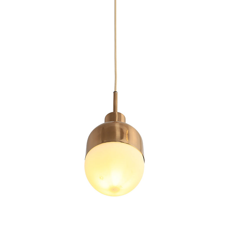Gold Finish Frosted Glass Pendulum Hanging Light - Simple And Elegant Design