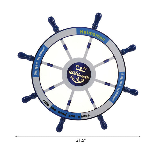 Led Blue Flush Light Fixture For Nursery Acrylic Rudder Mount Spotlight Mediterranean Style