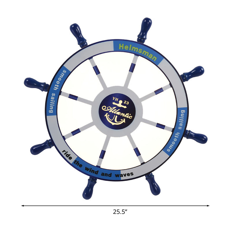 Led Blue Flush Light Fixture For Nursery Acrylic Rudder Mount Spotlight Mediterranean Style