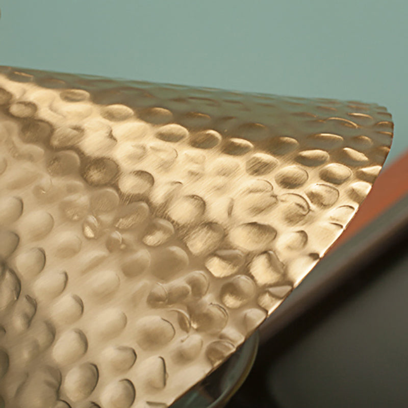 Vintage Suspension Pendant Light With Metallic Brass/Gold Finish - 7’/8.5’ Conical Shade 1-Light