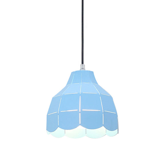 Modern Nordic Metal Pendant Light - Black/Gray/White/Yellow/Blue Folded Design 1 Dining Room