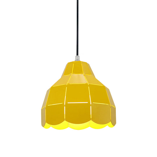 Modern Nordic Metal Pendant Light - Black/Gray/White/Yellow/Blue Folded Design 1 Dining Room