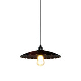 Scalloped Pendant Lamp - Antique Style 10/12 Dia 1 Head Metal Hanging Light Fixture For Kitchen