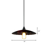 Scalloped Pendant Lamp - Antique Style 10/12 Dia 1 Head Metal Hanging Light Fixture For Kitchen