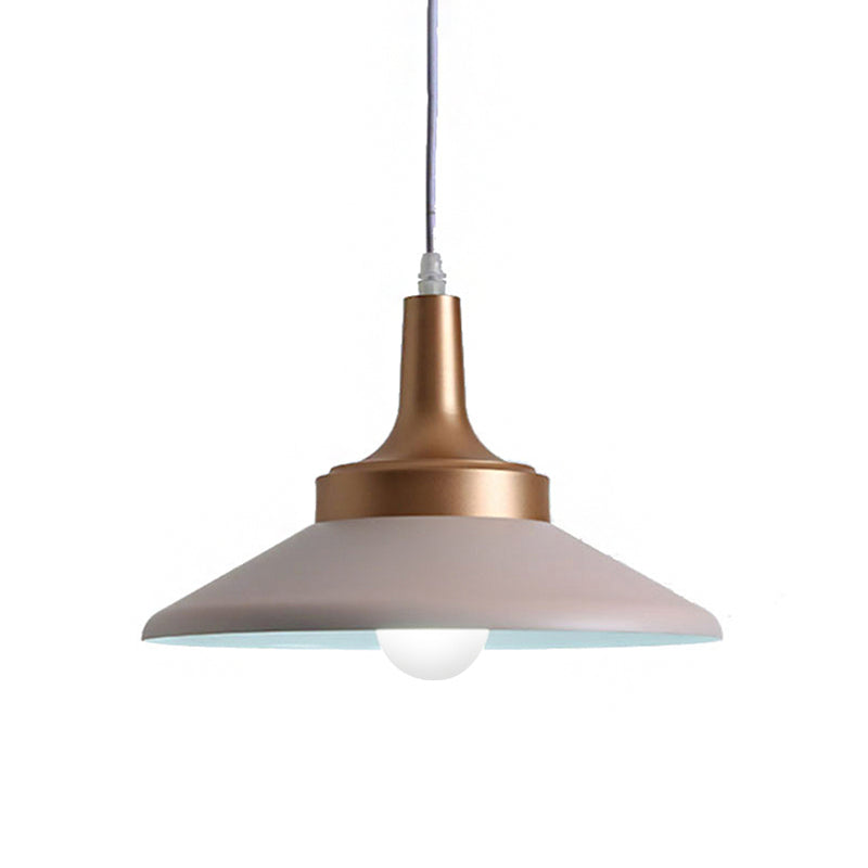 Conic Metal Pendant Lighting - Nordic Style 1 Light Black/White 9.5’/14’ Width