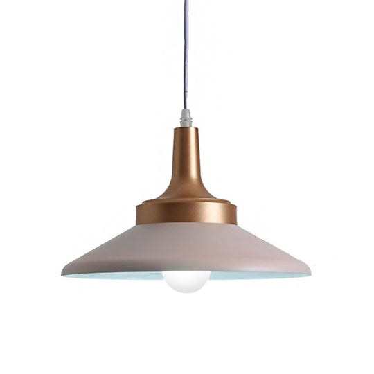 Conic Metal Pendant Lighting - Nordic Style 1 Light Black/White 9.5’/14’ Width