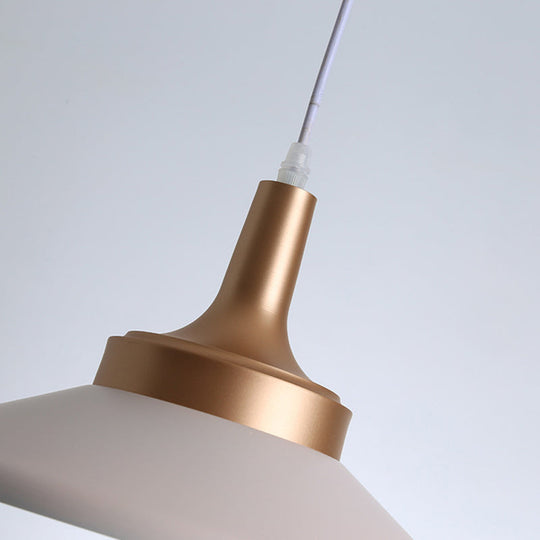 Nordic Style Metal Pendant Lighting - 9.5/14 Width Conic 1-Light Living Room Hanging Ceiling Light