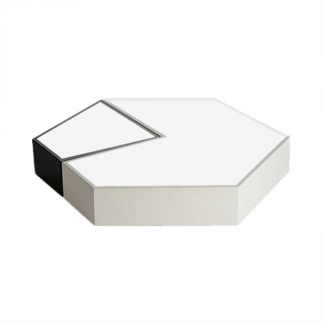 Modern Black And White Hexagon Ceiling Light Acrylic Shade Mount Fixture 11/15/19 Dia - Perfect For