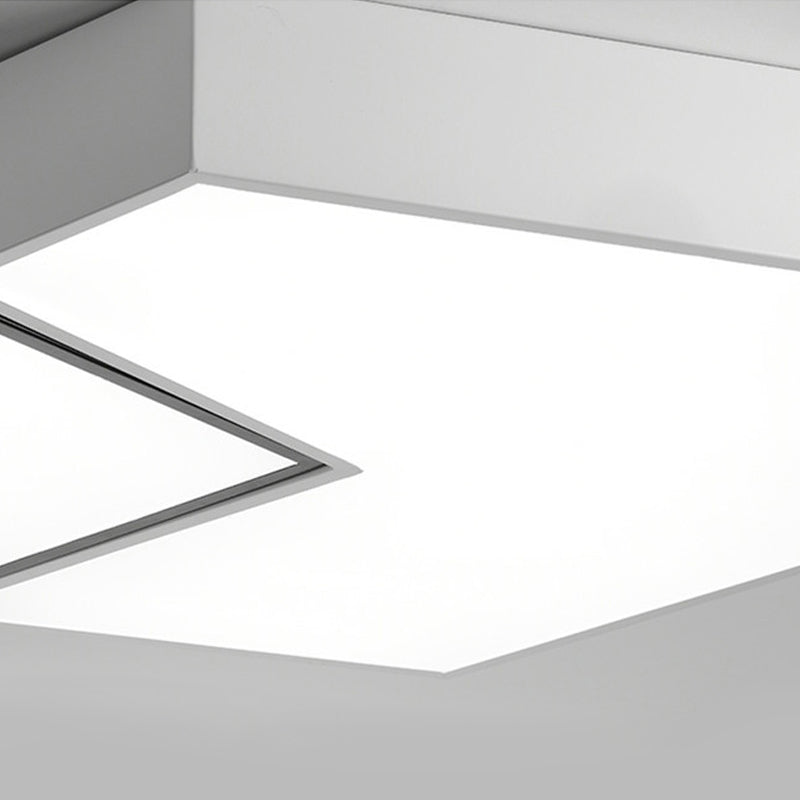 Modern Black And White Hexagon Ceiling Light Acrylic Shade Mount Fixture 11/15/19 Dia - Perfect For