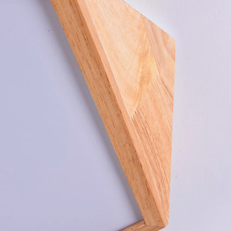 Modern Wooden Geometric Led Flush Mount Ceiling Lamp 15’/19’ Wide