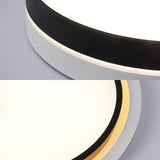 Black Drum Flush Mount Lamp: Nordic Acrylic Shade Led Ceiling Light For Living Room