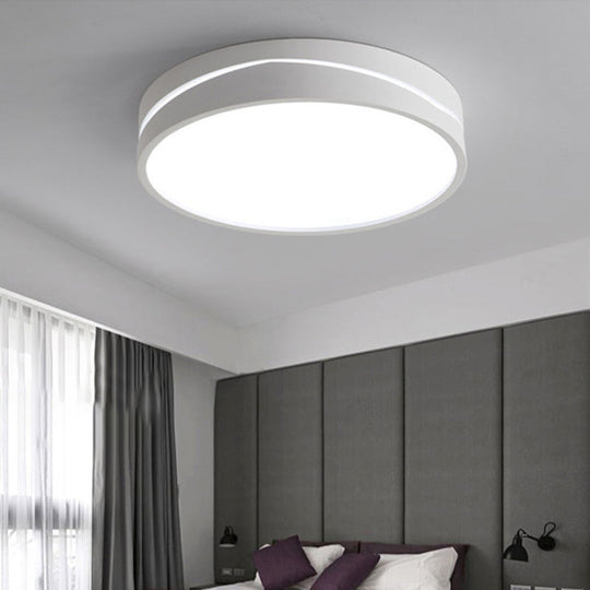 Nordic Drum Ceiling Mounted Led Flush Mount Light 16’/19.5’ Dia With Acrylic Diffuser -