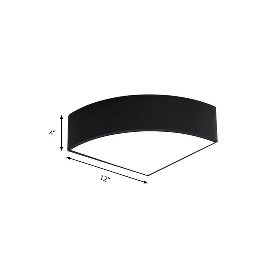 Modern White/Black Sector Flush Led Ceiling Light - Metal Mount 10’/12’/14’ Wide