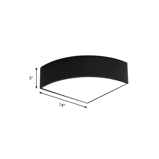Modern White/Black Sector Flush Led Ceiling Light - Metal Mount 10/12/14 Wide